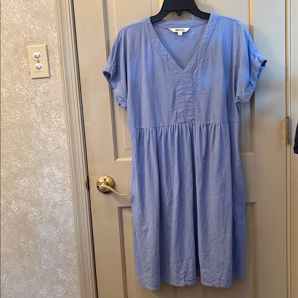 Women's Briggs Linen Rayon Dress Blue Small